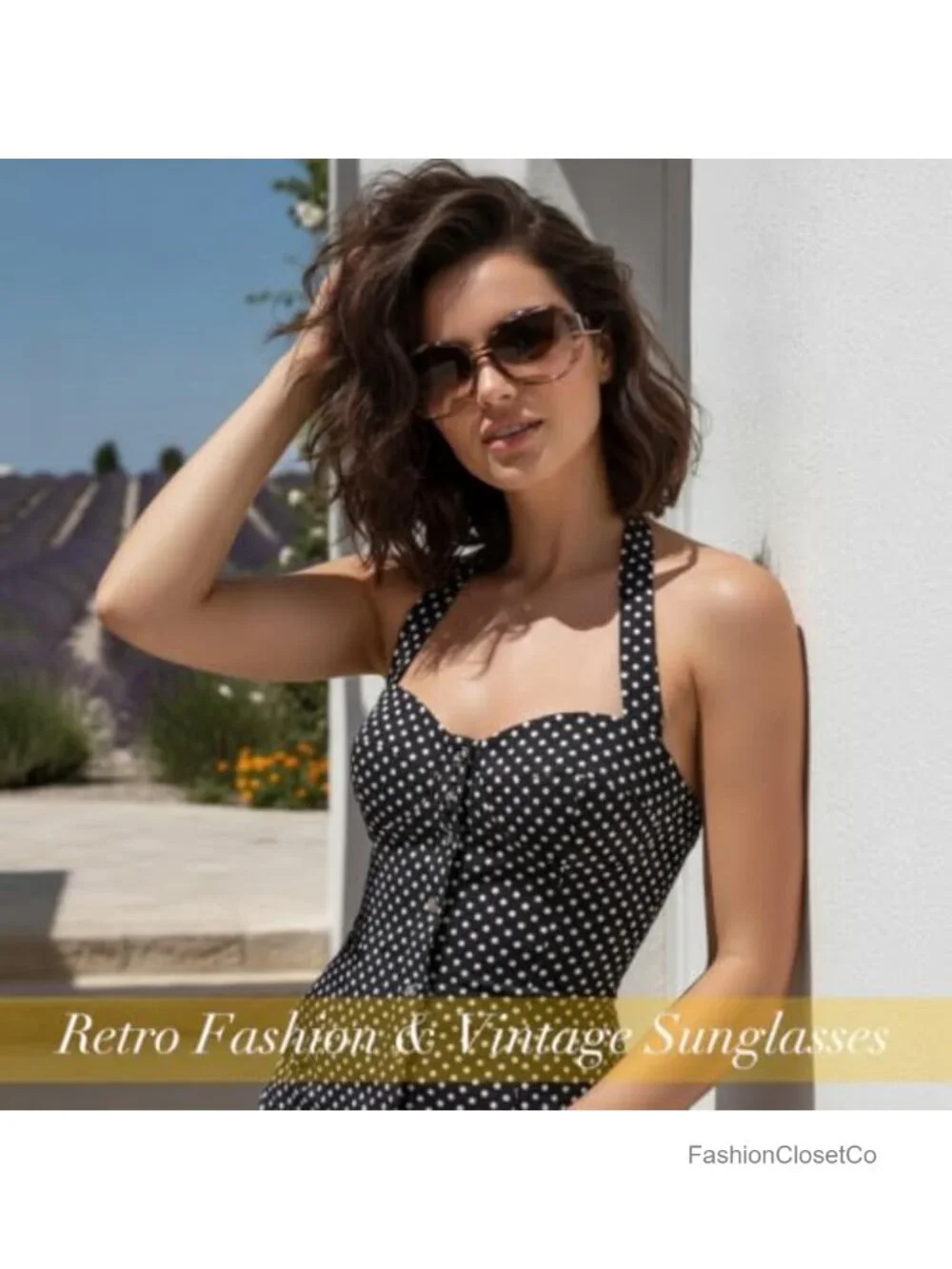 Vintage Oversized Square Sunglasses Women UV400 Protection Retro Wraparound